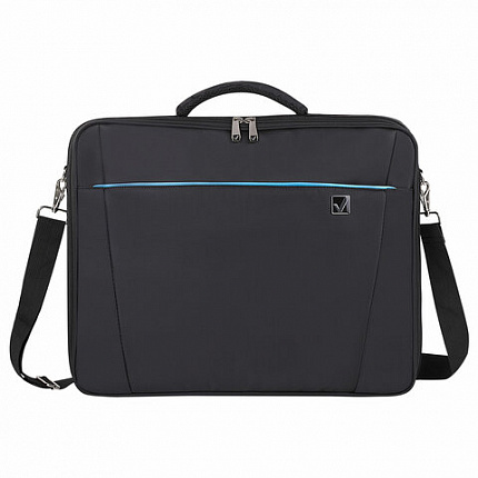 Сумка-портфель BRAUBERG с отделением для ноутбука 17,3", "Sidney", откидная крышка, черная, 44х34х6 см, 240449