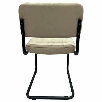 Стулья КОМПЛЕКТ 2 шт., РС14М, черный каркас, велюр, бежевый, разобранные