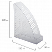 Лоток вертикальный для бумаг BRAUBERG "Standard+", 250х90х300 мм, прозрачный, 237227