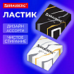 Ластик BRAUBERG "MARBLE", 34х34х11 мм, квадратный, экологичный ПВХ, ассорти, 272726