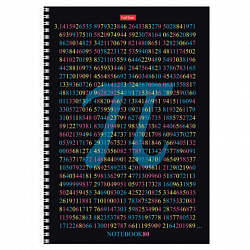 Тетрадь А4 80 л., HATBER, гребень, клетка, обложка картон, "Число Пи" (микс в спайке), 077327, 80Т4В1гр