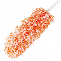 Пипидастр (сметка-метелка) для уборки пыли, метелка 30 см, рукоятка 75-120 см, оранжевый, LAIMA, 603619