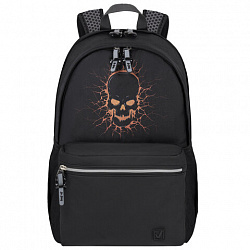 Рюкзак BRAUBERG FASHION CITY универсальный, 2 отделения, "Skull", черный, 46х31х15 см, 272572