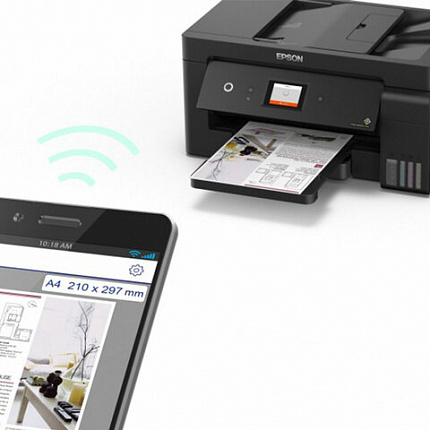 МФУ струйное EPSON L14150 "4 в 1" А3, 17 стр./мин, 4800х1200, ДУПЛЕКС, АПД, сетевая карта, Wi-Fi, СНПЧ, C11CH96404