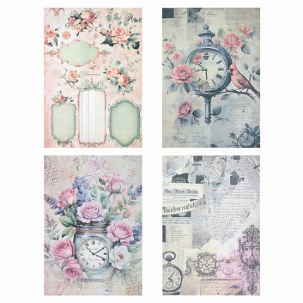 Бумага для скрапбукинга 15х21 см "В винтажном стиле", двусторонняя, 12 листов, 240 г/м2, ОСТРОВ СОКОРВИЩ, 665444