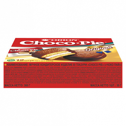 Печенье ORION "Choco Pie Original" 360 г (12 штук х 30 г), О0000013014