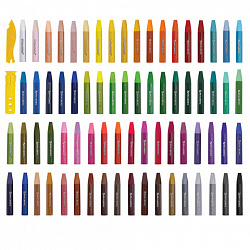 Пастель масляная восковые мелки утолщенные 72 цвета с точилкой, держателем и стеком, BRAUBERG PREMIUM, 272715