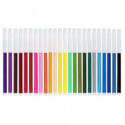 Фломастеры ПИФАГОР "ВЕСЕЛЫЕ ПИТОМЦЫ", 24 цвета, невентилируемый колпачок, 152454