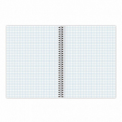 Тетрадь обложка пластик, А5, 96 л., гребень, клетка, фольга, МИНПРОМТОРГ, BRAUBERG, синяя, 405652