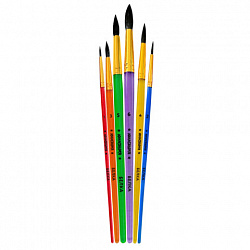 Кисти БЕЛКА набор 6 шт. (круглые № 1, 2, 3, 4, 5, 6), блистер, ЮНЛАНДИЯ, 201082