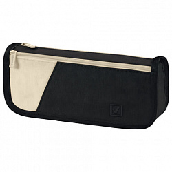 Пенал мягкий BRAUBERG KIDS, 2 отделения, полиэстер, "Black&beige", 22x10x6 см, 274579