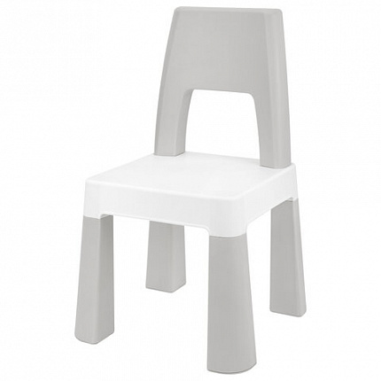 Стол детский + стул BRABIX KIDS CS-003, 2-7 лет, пластик белый + серый, 533292