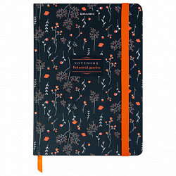 Блокнот с резинкой в клетку 96 л., А5 145х203 мм, твердая обложка, BRAUBERG, "Flowers", 116317