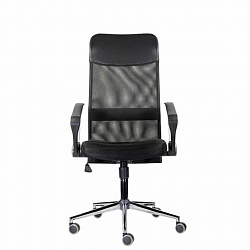 Кресло "Директ Лайт" МС-040, высокая спинка, с подлокотниками, хром, черное