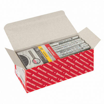 Карандаш чернографитный BRAUBERG "PREMIUM TURKEY", 1 шт., "Platinum", НВ, дисплей, 181561