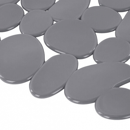 Коврик для ванны противоскользящий 70х36 см, "Галька", темно-серый, ПВХ, присоски, PRIMILA (ПРИМИЛА),700379