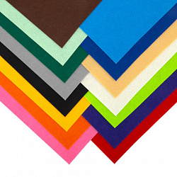 Фетр жесткий А4, 1 мм, 15 листов, 15 цветов, плотность 160 г/м2, ОСТРОВ СОКРОВИЩ, 665668