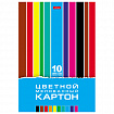 Картон цветной А4, МЕЛОВАННЫЙ, 10 листов, 10 цветов, в папке, HATBER, 195х280 мм, "Creative Set", 094760, 10Кц4_05809
