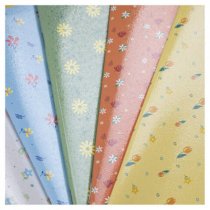 Тетрадь А5 48 л., HATBER, скоба, клетка, обложка картон, тиснение, Цветочный орнамент (микс), 092867, 48Т5тВ1