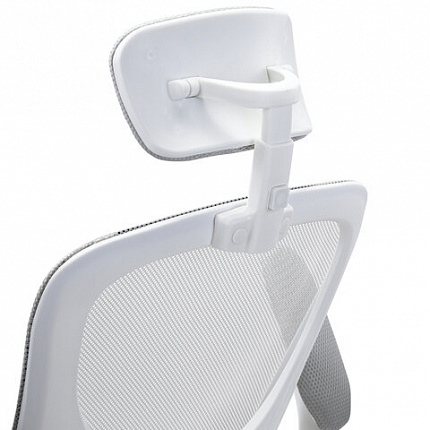 Кресло CROMEX (КРОМЕКС) "Dynamic CH-699", откидные подлокотники, пластик белый, сетка/ткань TW, серое, 533070