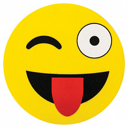 Стиратели магнитные для магнитно-маркерной доски ЮНЛАНДИЯ "Смайлик", 50 мм, КОМПЛЕКТ 4 ШТ., желтые, с рисунком, 237504