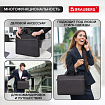 Сумка портфель BRAUBERG PRACTICAL с отделением для ноутбука 15,6", Grey line, черная, 29х40х7 см, 272604