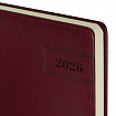Ежедневник датированный 2026 БОЛЬШОЙ ФОРМАТ 210х297 мм, А4, BRAUBERG "Imperial", под кожу, бордо, 117248