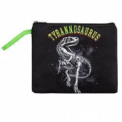 Папка для тетрадей BRAUBERG А5, 1 отделение, полиэстер, на молнии, с ручкой, "Tyrannosaur", 272203