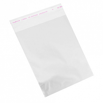 Пакеты БОПП с клеевым клапаном, КОМПЛЕКТ 100 штук, 25х35 + 4 см, 30 мкм, с усиленным швом, BRAUBERG, 700409