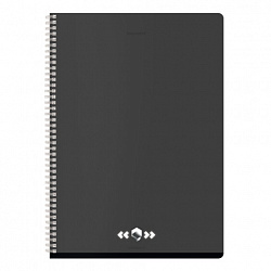 Тетрадь А4, 96 л., BRAUBERG, гребень, клетка, матовая ламинация, "Минимал" (микс в спайке), 405318