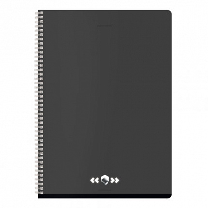 Тетрадь А4, 96 л., BRAUBERG, гребень, клетка, матовая ламинация, "Минимал" (микс в спайке), 405318