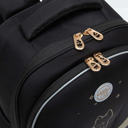 Ранец GRIZZLY анатомическая спинка, c брелоком, для девочек, "NIGHT CAT", 36х28х20 см, RAz-286-1/1