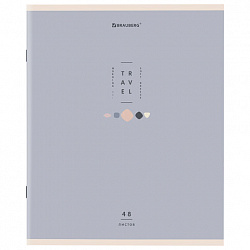 Тетрадь А5 48 л. BRAUBERG скоба, клетка, обложка картон, "Natural" (микс в спайке), 404359