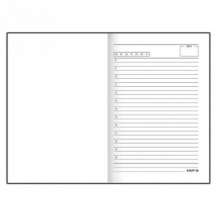 Ежедневник недатированный А5 (145х215 мм), ламинированная обложка, STAFF, 128 л., синий, 127053