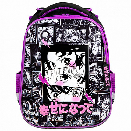 Ранец BRAUBERG PREMIUM, 2 отделения, с брелком, "Anime movie", 38х29х16 см, 272018