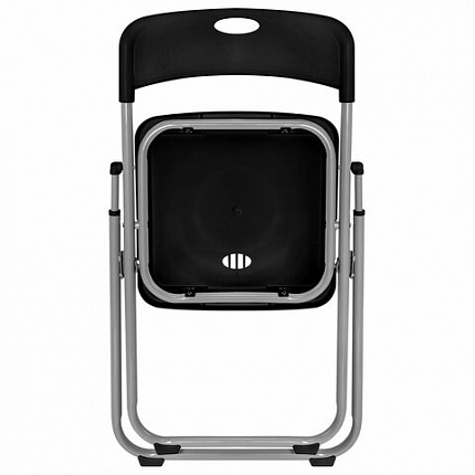 Стулья складные BRABIX "Golf Lite CF-017", КОМПЛЕКТ 4 шт., серебристый каркас, пластик, чёрный, 533034