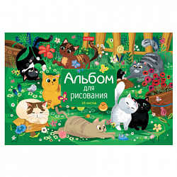 Альбом для рисования А4 16 л., скоба, обложка картон, HATBER, 205х290 мм, Ассорти "Выпуск №3", 085131, 16А4В