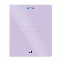 Тетрадь пластиковая обложка (прозрачная) А5, 48 листов, скоба, клетка, BRAUBERG "Smart Cover", АССОРТИ (микс в спайке), 405041