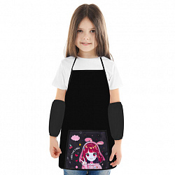 Фартук с нарукавниками для уроков труда ПИФАГОР, 1 карман, 46х54 см, "Anime girl", 273624
