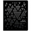 Тетрадь А5, 48 л., BRAUBERG, скоба, клетка, матовая ламинация, выборочный лак, "Black" (микс в спайке), 404375