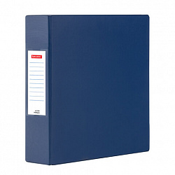 Папка на 2 кольцах, ПРОЧНАЯ, картон/ПВХ, BRAUBERG "Office", СИНЯЯ, 75 мм, до 500 листов, 271845