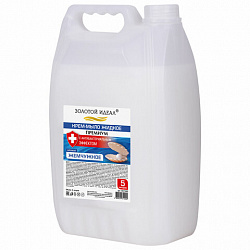 Мыло-крем жидкое с АНТИБАКТЕРИАЛЬНЫМ ЭФФЕКТОМ, 5 л, ЗОЛОТОЙ ИДЕАЛ "Премиум Жемчужное", 607495