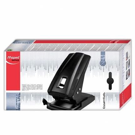 Дырокол MAPED (Франция) "Essentials", металлический, мощный, на 70 листов, черный, 406411