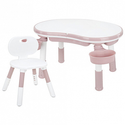 Стол детский трансформер 3 в 1 BRABIX KIDS CT-001, растущий, 2-8 лет, пластик, розовый, 533289