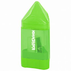 Точилка ЮНЛАНДИЯ "Карандашик" с контейнером и ластиком 2 в 1, НАБОР 4 ШТУКИ, 272508