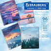 Тетрадь А5 96 л. BRAUBERG, гребень, клетка, обложка картон, "Travel" (микс в спайке), 404426