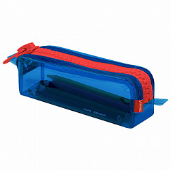 Пенал BRAUBERG с объемной "тракторной" молнией, 1 отделение, ПВХ, 22х8х6,5 см, "Contrast blue", 272341