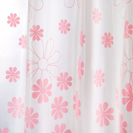 Шторка для ванной PEVA, 180х180 см, кольца в комплекте, дизайн ассорти, ЦВЕТЫ, WBZ (ВБЗ), 700071