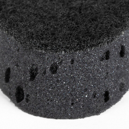 Губки для посуды 9,5х6,5х3,2 см, КОМПЛЕКТ 6 шт., OVAL BLACK, КРУПНОПОРИСТЫЙ поролон с абразивным слоем, LAIMA, 608649