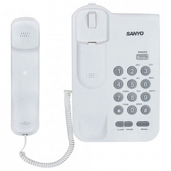 Телефон проводной SANYO RA-S108W, тональный / импульсный режим, повтор, белый